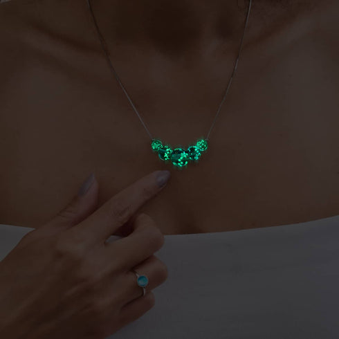 Sarcelle | Argent sterling .925 | Collier fermoir infini en verre luciole